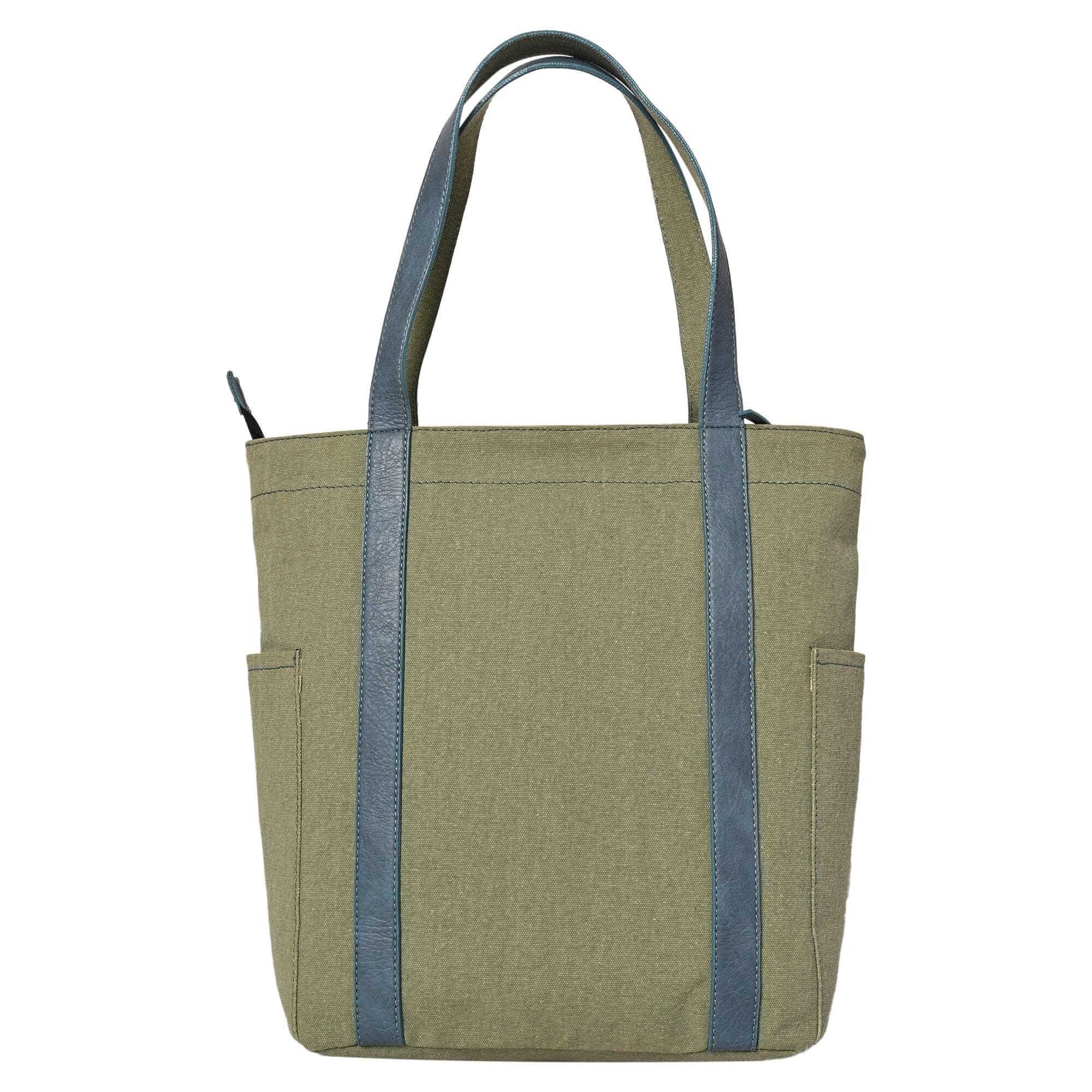 Mona B - Color Block Tote: Sage (M-2500)