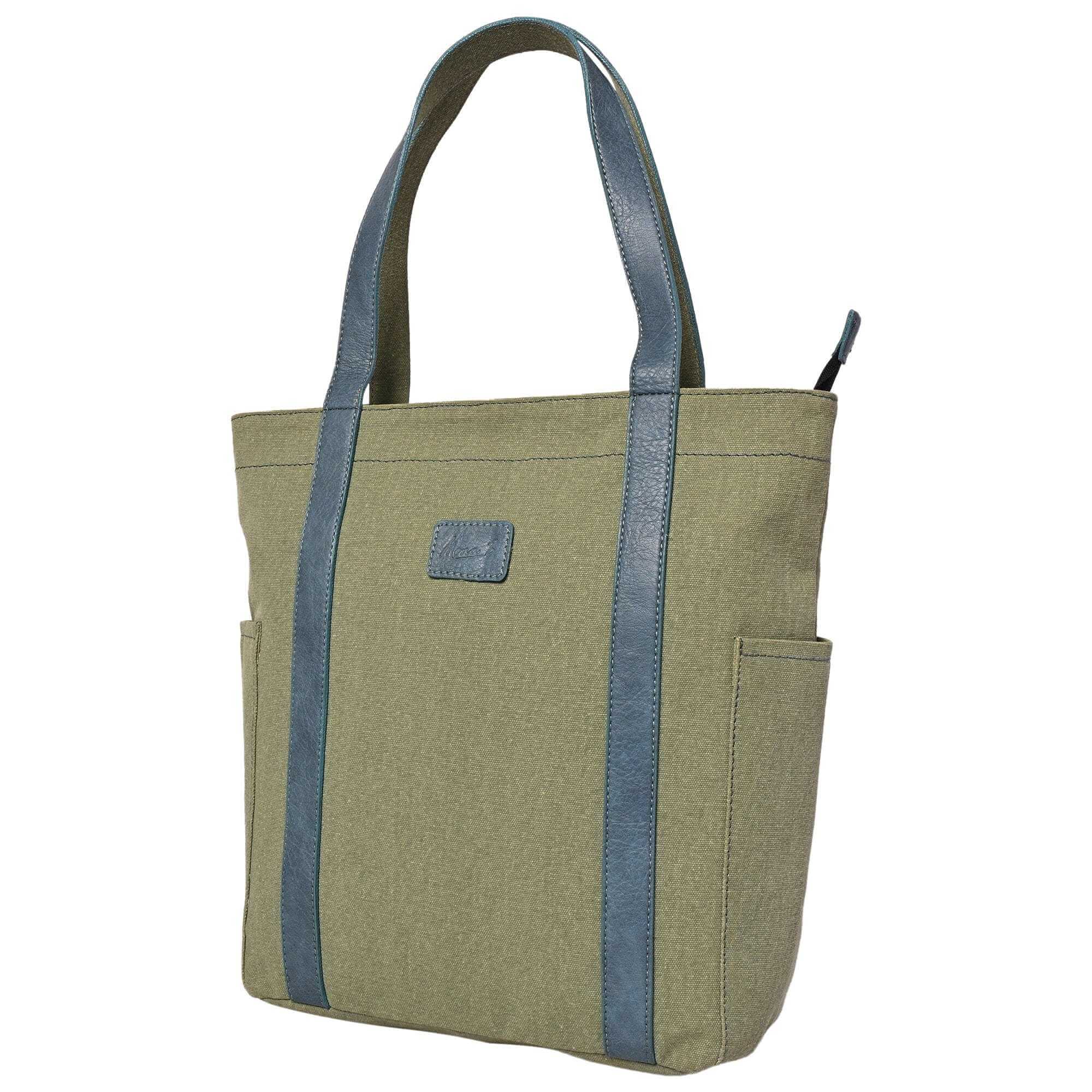 Mona B - Color Block Tote: Sage (M-2500)