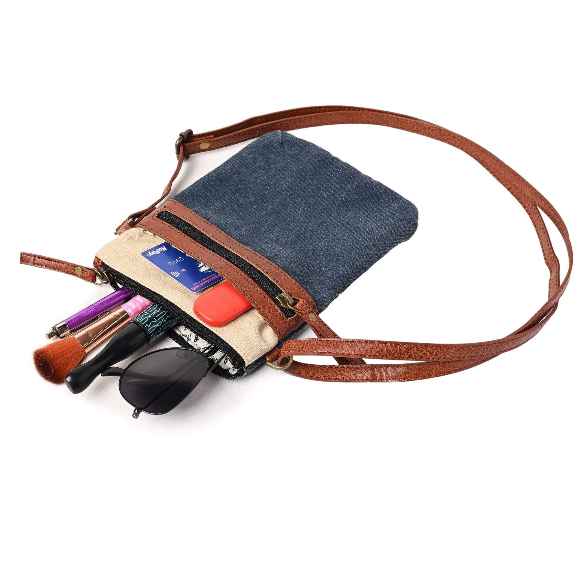 Mona B - Small Messenger Crossbody Bag with Stylish Design for Girls and Women: Ink - (M-2514)