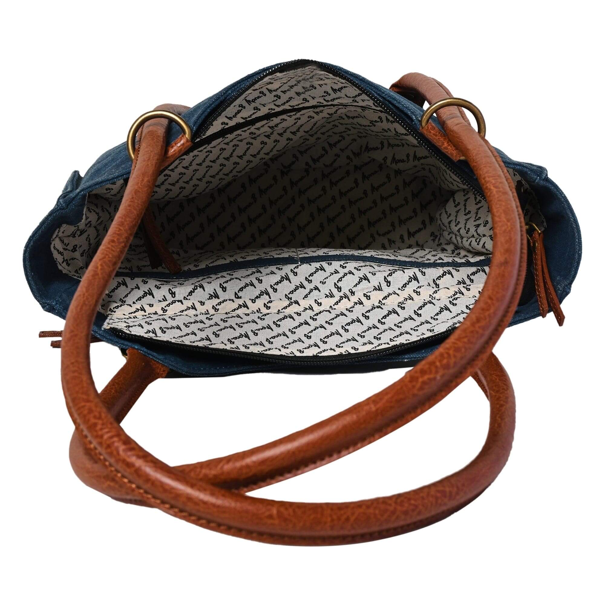 Mona B - Two in One Convertible Tote: Denim - (M-2508)