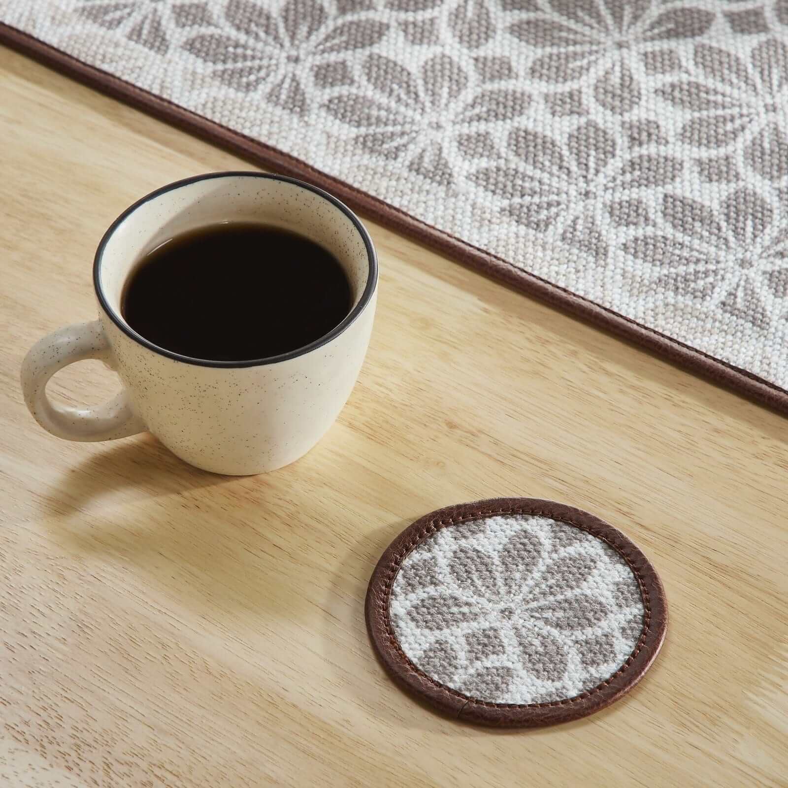 Mona B - Set of 4 Printed Coasters, 4.5 INCH Round, Best for Bed-Side Table/Center Table, Dining Table - PC-114