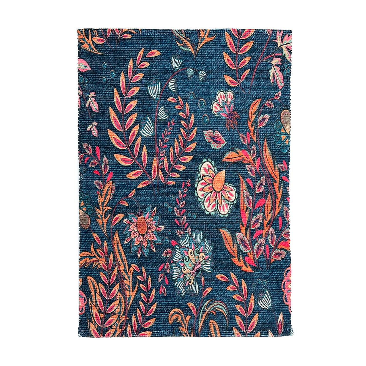 Mona B - Printed Vintage Dhurrie Carpet Rug Runner Floor Mat for Living Room Bedroom: 2 X 3 Feet Multi Color - PR-102 (2436)