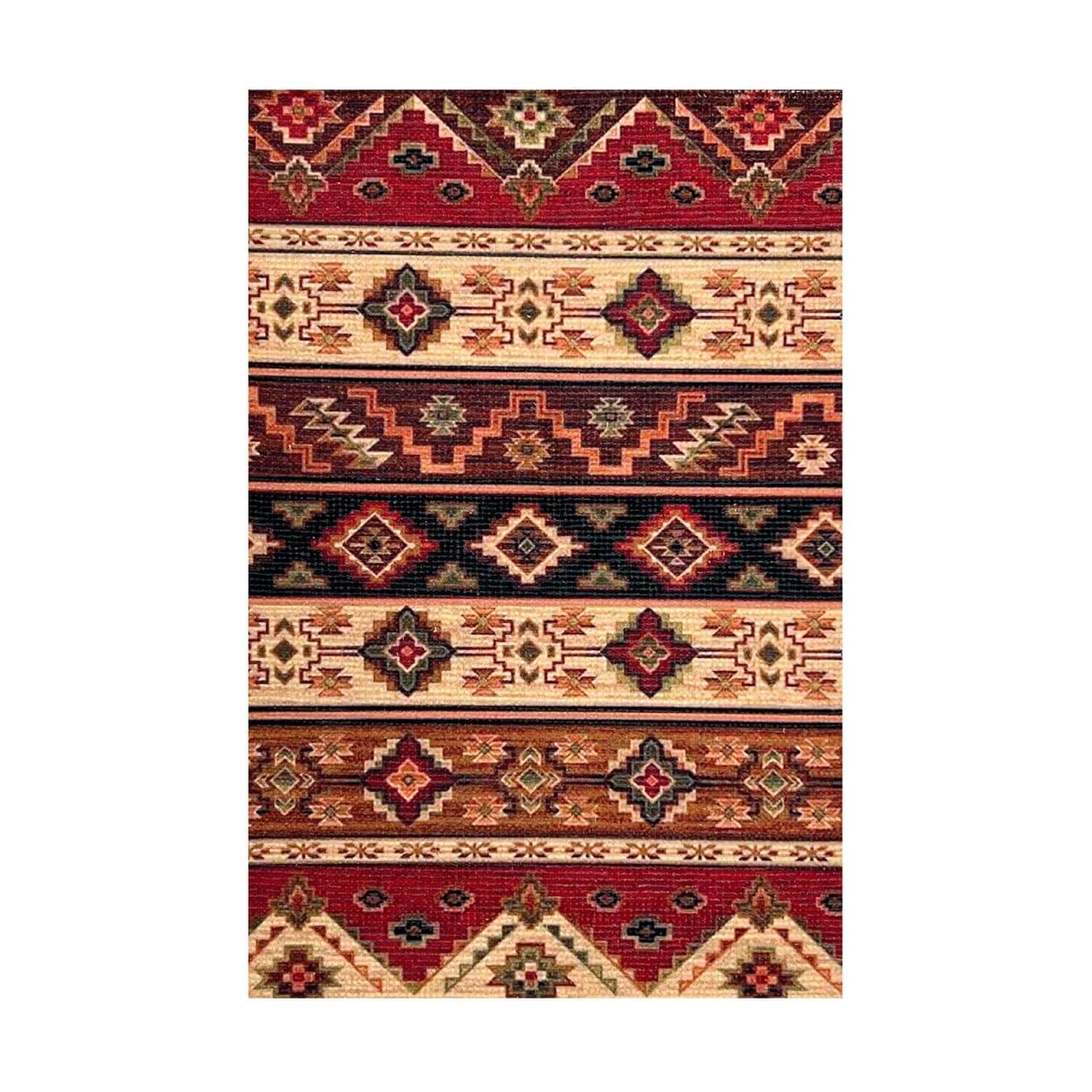 Mona B - Printed Vintage Dhurrie Carpet Rug Runner Floor Mat for Living Room Bedroom: 2 X 3 Feet Multi Color - PR-113 (2436)