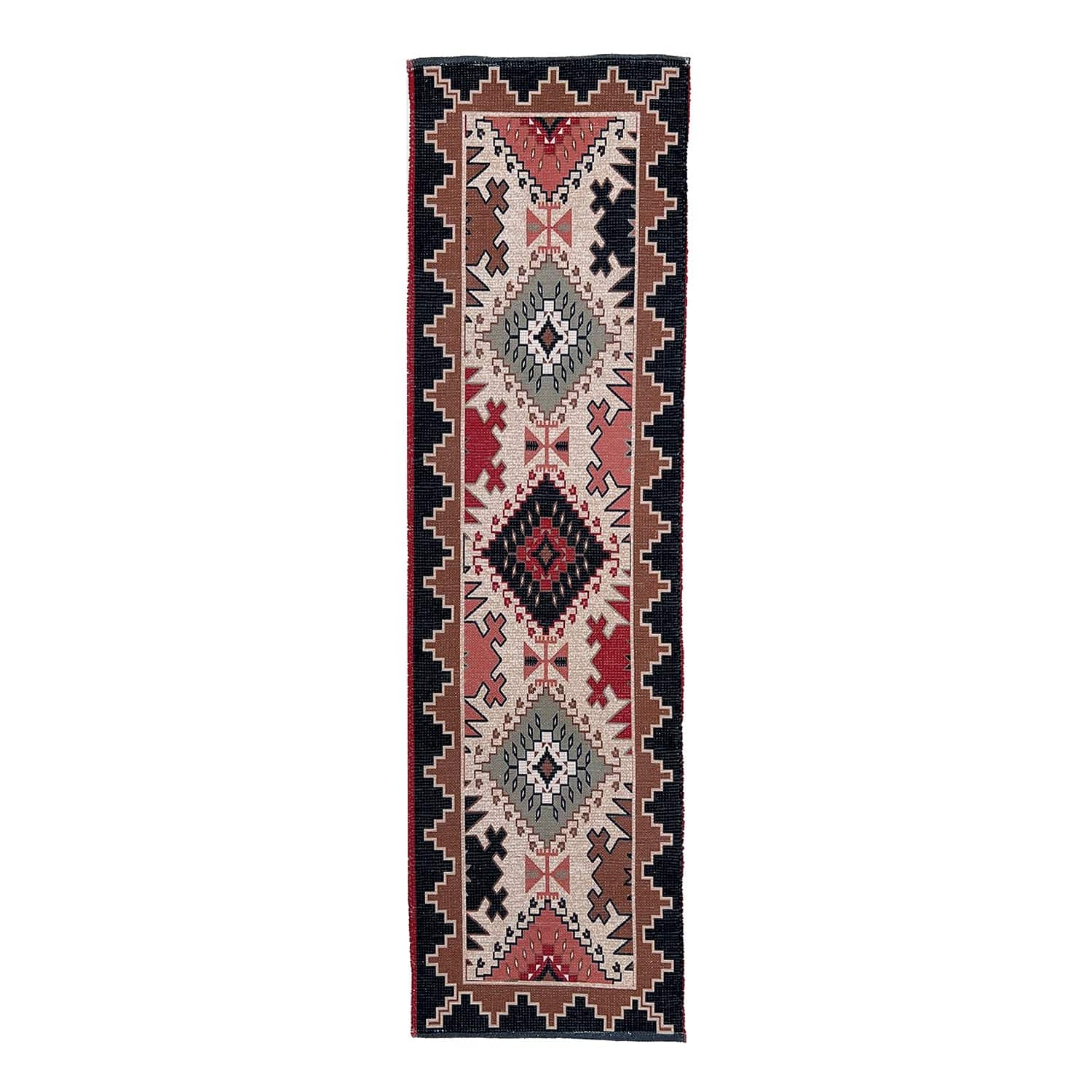 Mona B - Printed Vintage Dhurrie Carpet Rug Runner for Living Room Bedroom: 1.83 X 6 Feet Multi Color - PR-112 (2272)