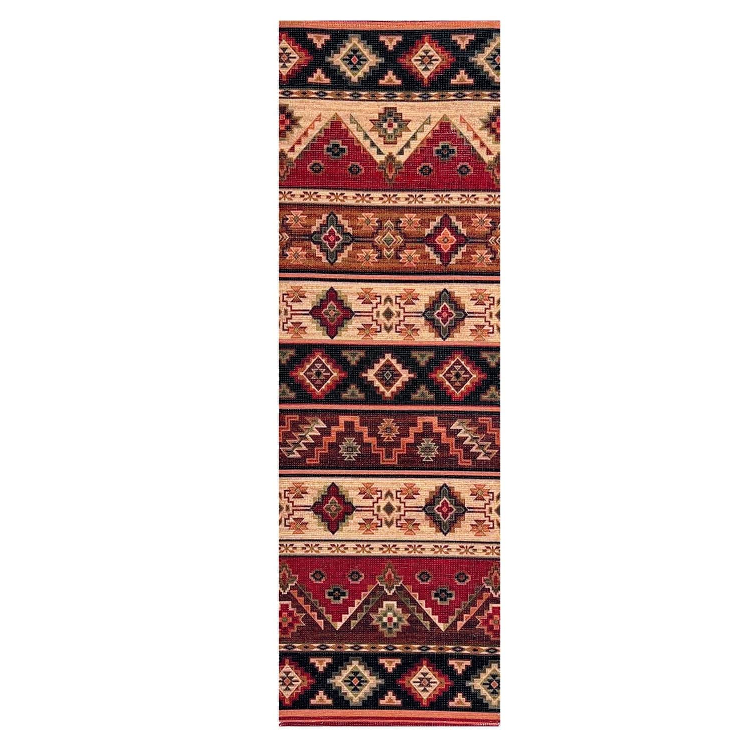 Mona B - Printed Vintage Dhurrie Carpet Rug Runner for Living Room Bedroom: 1.83 X 6 Feet Multi Color - PR-113 (2272)