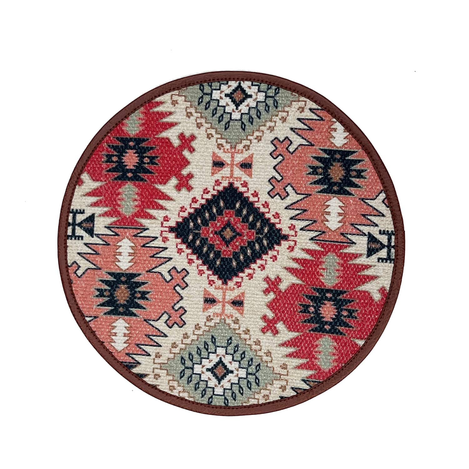 Mona B - Set of 2 Printed Placemats, 13 INCH Round, Best for Bed-Side Table/Center Table, Dining Table/Shelves - PP-112