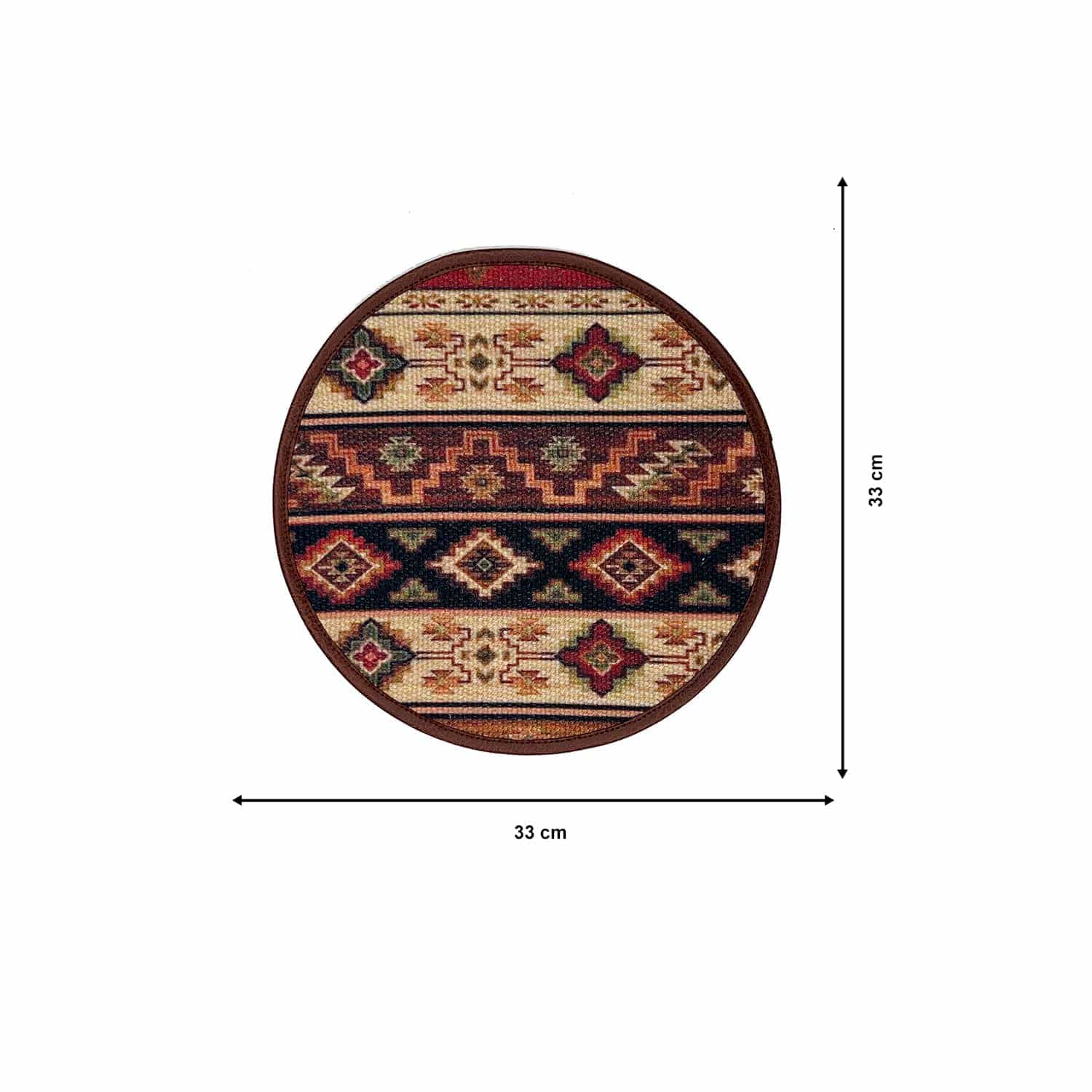 Mona B - Set of 2 Printed Placemats, 13 INCH Round, Best for Bed-Side Table/Center Table, Dining Table/Shelves - PP-113