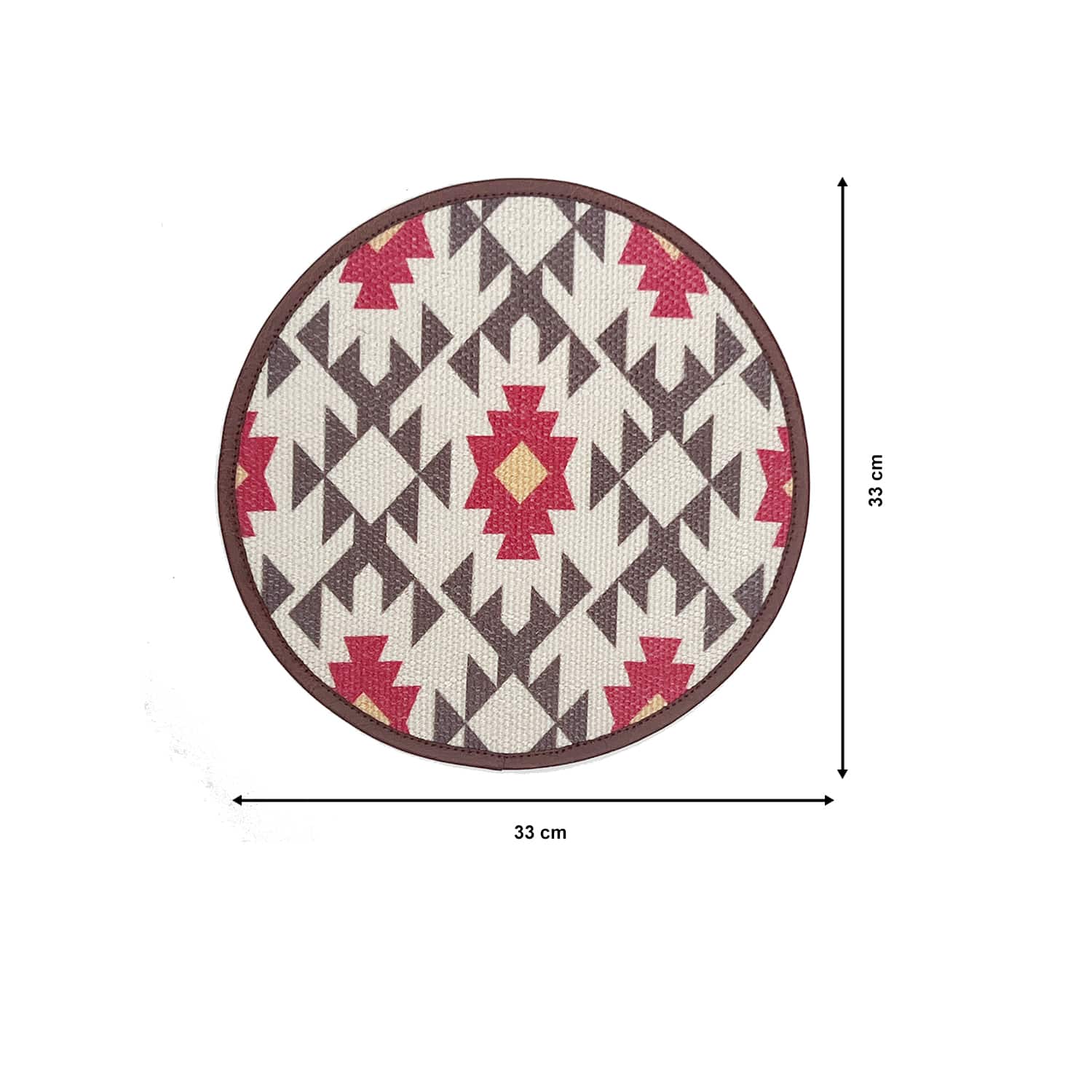 Mona B - Set of 2 Printed Placemats, 13 INCH Round, Best for Bed-Side Table/Center Table, Dining Table/Shelves - PP-115