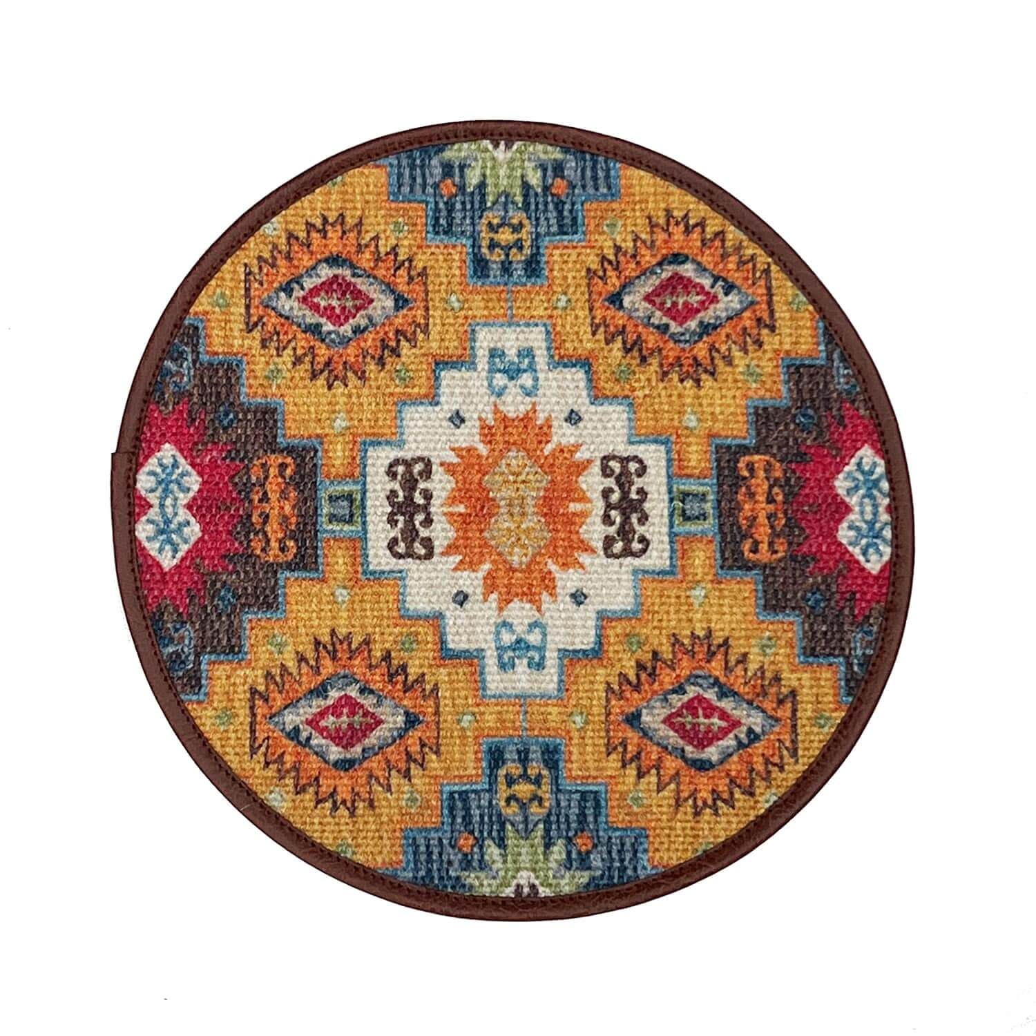 Mona B - Set of 2 Printed Placemats, 13 INCH Round, Best for Bed-Side Table/Center Table, Dining Table/Shelves - PP-116