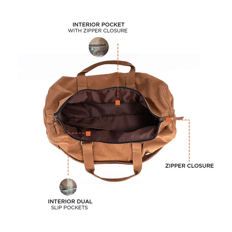 Ayn Duffle Bag For Men & Women - Brown